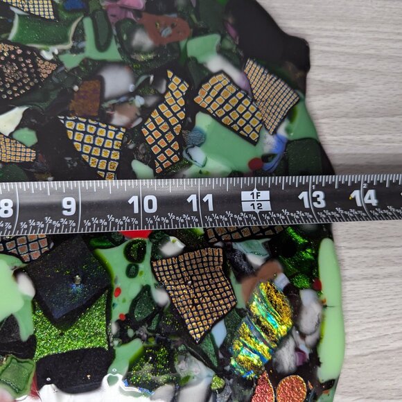 Stained Glass Mosaic Multicolored Disc Stepping Stone Table Decor 13.5" - Picture 9 of 13